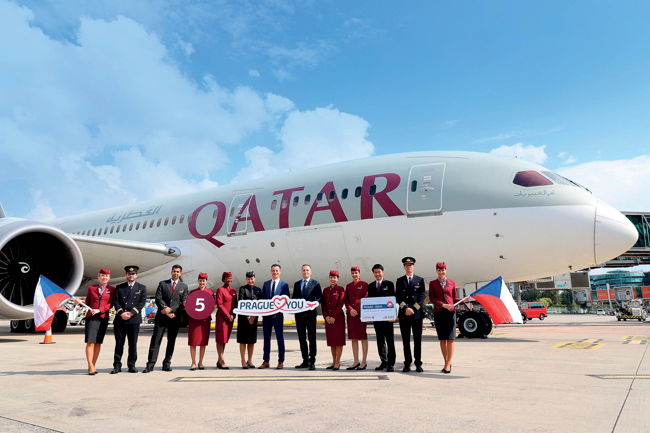 Pražské narozeniny Qatar Airways